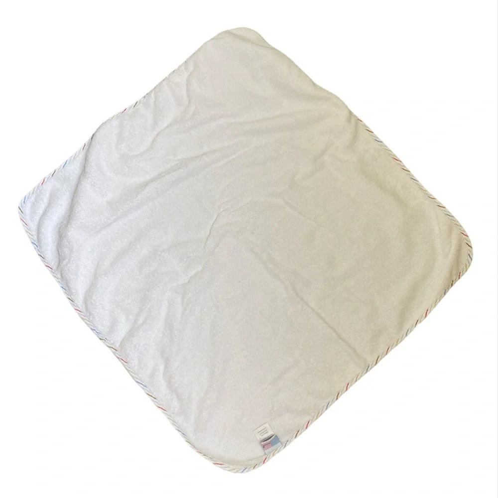 Just Born hooded towel white and blue whale Size OS - Picture 3 of 9